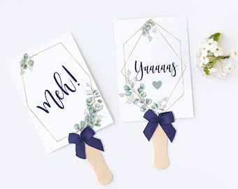 I Said Yes to the Dress, Wedding Dress Shopping Signs, Greenery Flip Signs, Say Yes to the Dress, Paddle Signs, Printable Signs, EP1