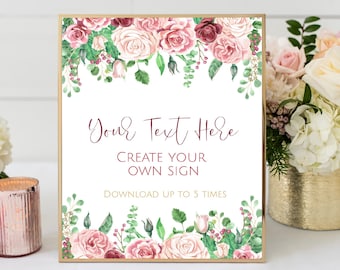 Editable Mother's Day Sign: Floral Celebration Decor (Digital Download)