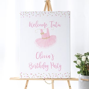 Tutu Birthday Welcome Sign Template, Editable Tutu Birthday Sign, Ballerina Birthday Decorations, Tutu Cute Welcome Sign, TU1