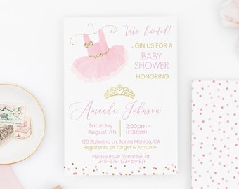 Tutu Baby Shower Invitation Template: Ballerina Party (Digital Download)
