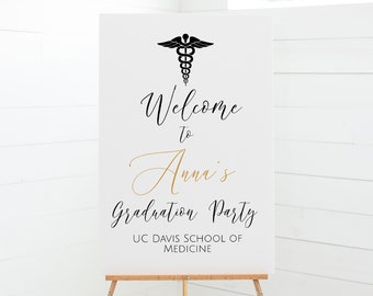 Medical School Graduation Welcome Sign Template (Digital Download)