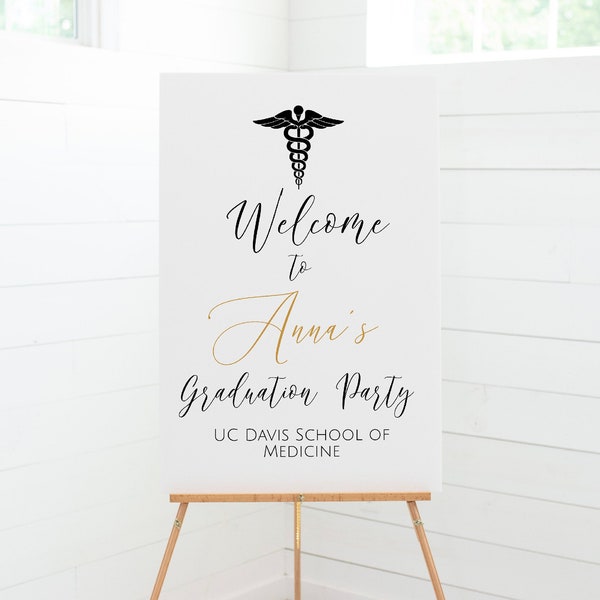 Medical School Graduation Welcome Sign, Printable Graduation Sign Template,  Medical School Graduation Decorations, GG1, MD1