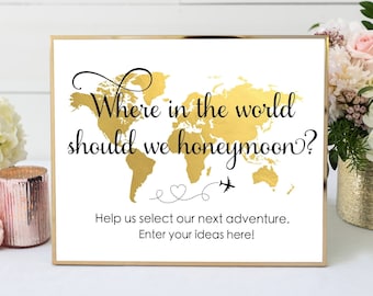 Engagement Party Game, Where in the world will they honeymoon?, Engagement Party Decor, Engagement Party Idea, Bridal Shower Games, EP1, TT1