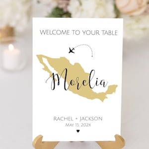 Mexiko Reise Thema Tischnamen Vorlage, Mexiko Karte Tischnummern, Reisethema Hochzeit, Reisethema Babyparty, Tischnummern, TT1