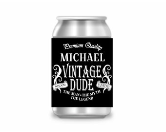 Vintage Dude Bottle Label Template: Printable Party Decoration (Digital Download)