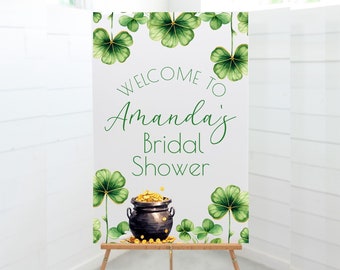St. Patrick's Day Bridal Shower Welcome Sign, St Patrick's Day Party Decor, St Patrick's Theme Bachelorette Decor, Printable Template, SP1