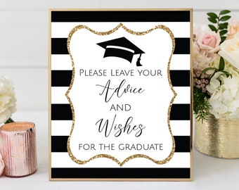 Graduation Advice and Wishes Sign, Graduation Guest Book Sign, Graduation Party Decorations, Graduation Party Sign, Graduation Signs, GG1