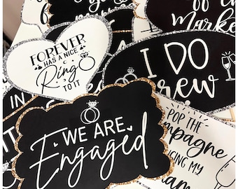 Proposal Photo Props, Engagement Party Photo Booth Props, Printable Engagement Signs, Engagement Gifts, EP1