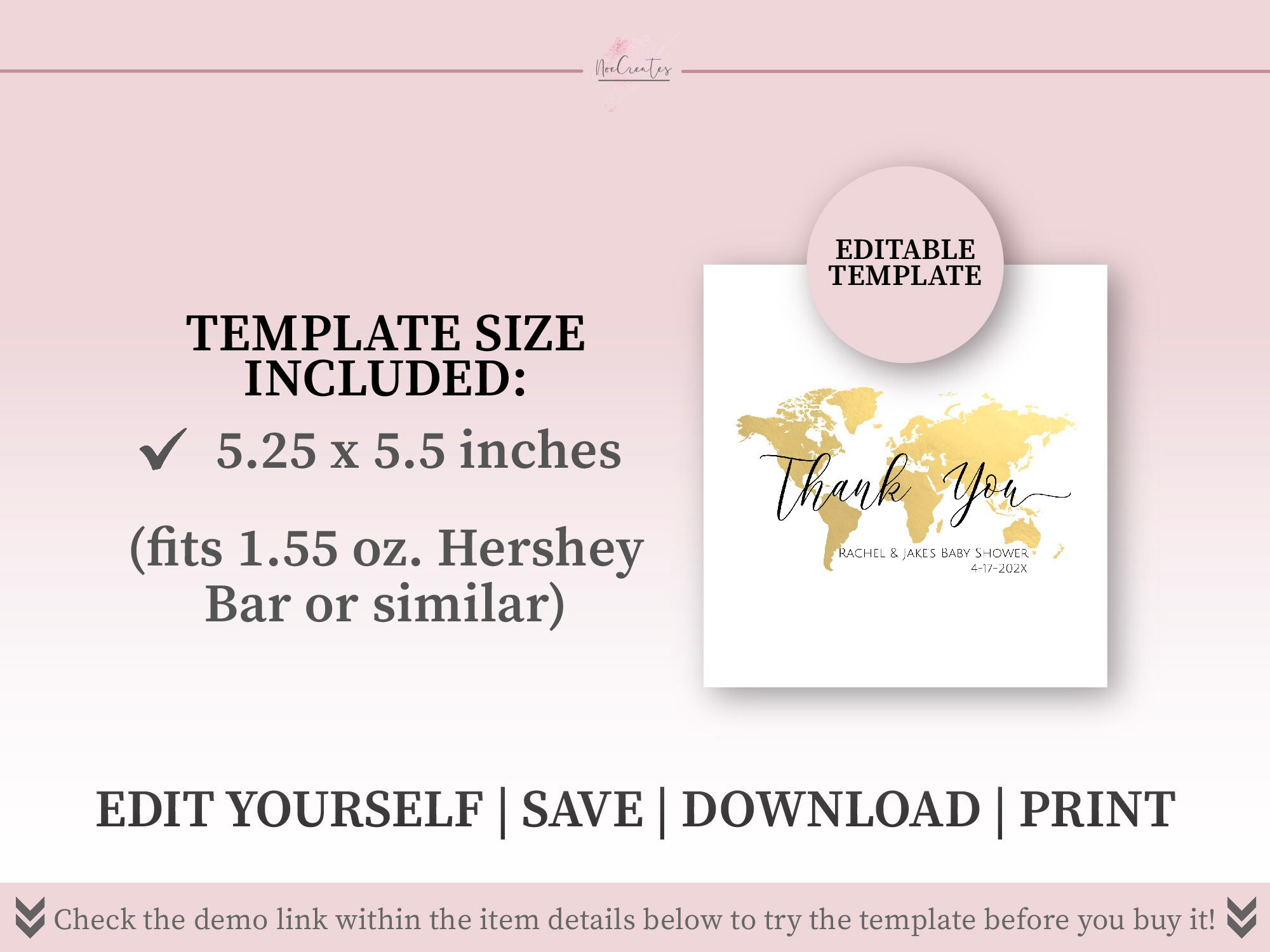 Map Wrapper Layout Design Buy Gold Map Chocolate Bar Wrapper Template: Travel Party Favors ...