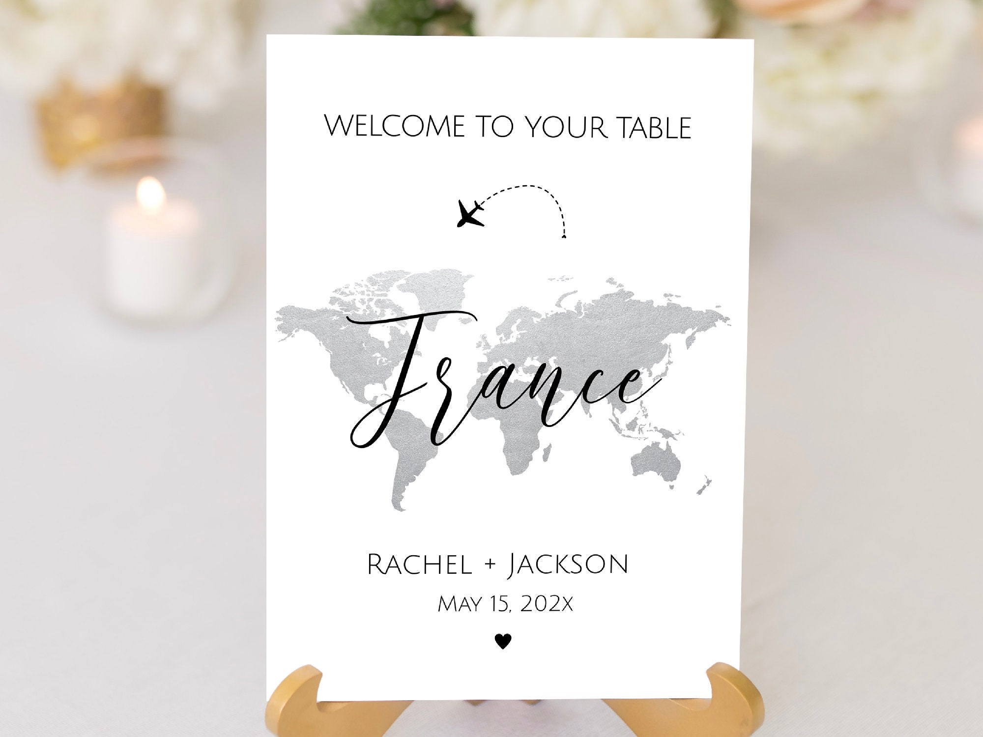 Silver Map Table Names Template Editable World Map Table - Etsy