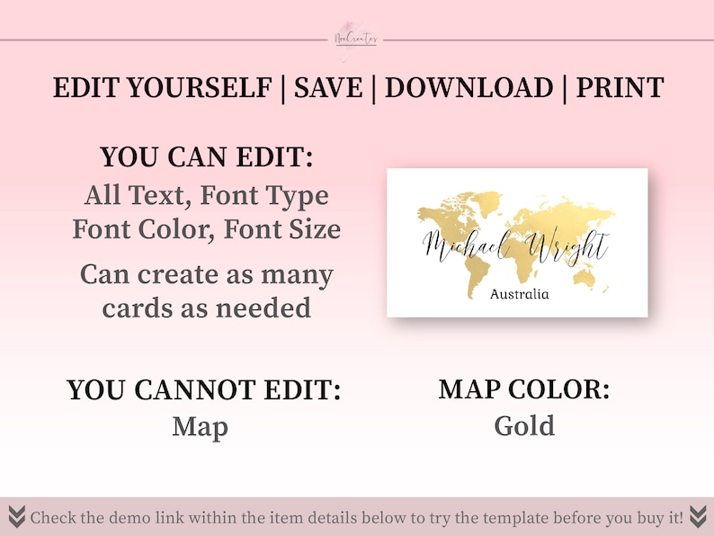 World map foldable place cards gold map travel theme name etsy