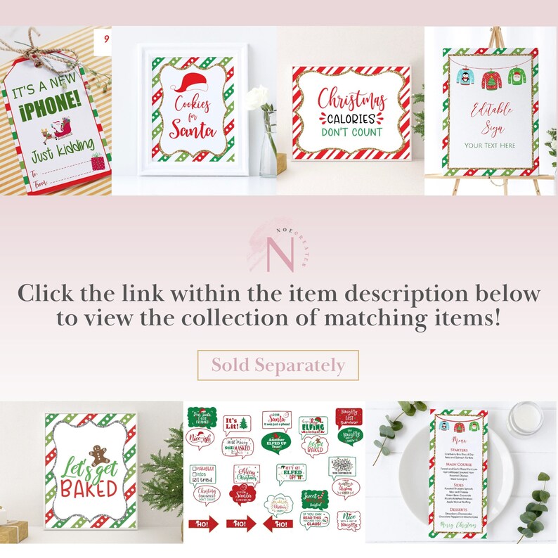 a collage of christmas themed items with the text, click the link within the