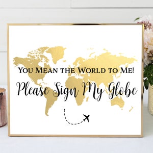 Guest Globe Sign, Sign My Guest Globe Sign, Travel Theme Wedding, Travel Theme Baby Shower, Travel Theme Bridal Shower, TT1
