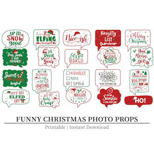 Funny Christmas Photo Booth Props, Printable Christmas Party Photo Props, Ugly Sweater Party Photo Props, Christmas 2022 Printables, CM1