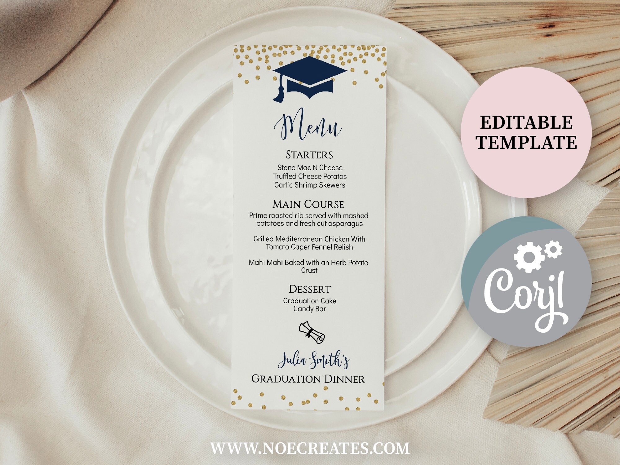 Graduation Party Menu Template, Editable Graduation Menu, Graduation Decorations, Graduation Party Ideas, Graduation Dinner Menu, GG1 - Etsy