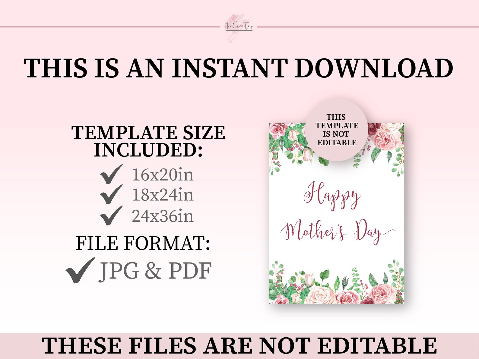 Happy Mother's Day Sign Printable Mother's Day - Etsy