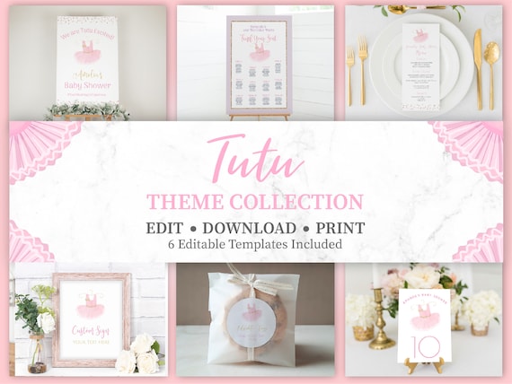 Tutu Baby Shower Sign Bundle Printable Tutu Sign Templates - Etsy