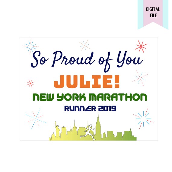 Marathon Spectator Sign Race Day Poster Half Marathon Etsy