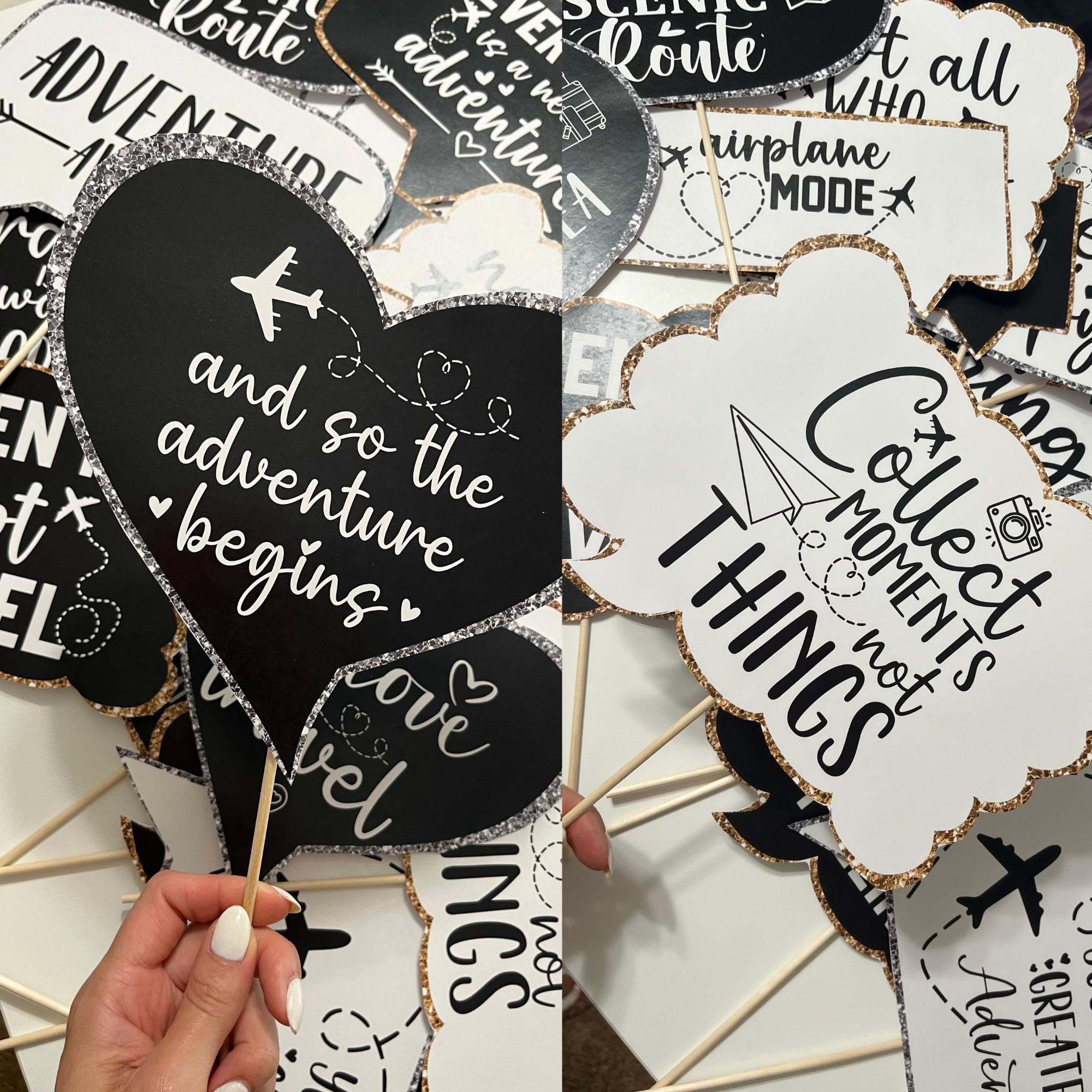 Travel Theme Photo Booth Props: Adventure Awaits (PDF & JPG) - Etsy Canada