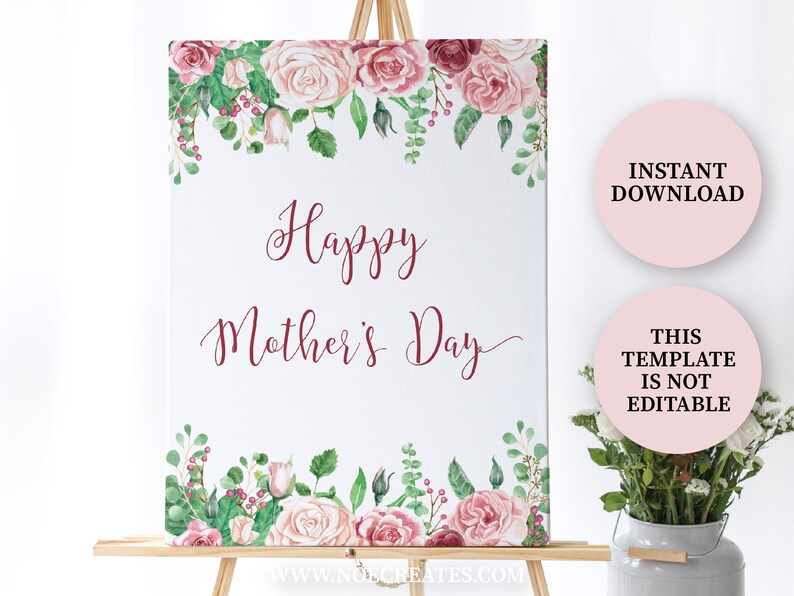 Happy Mother's Day Sign Printable Mother's Day - Etsy