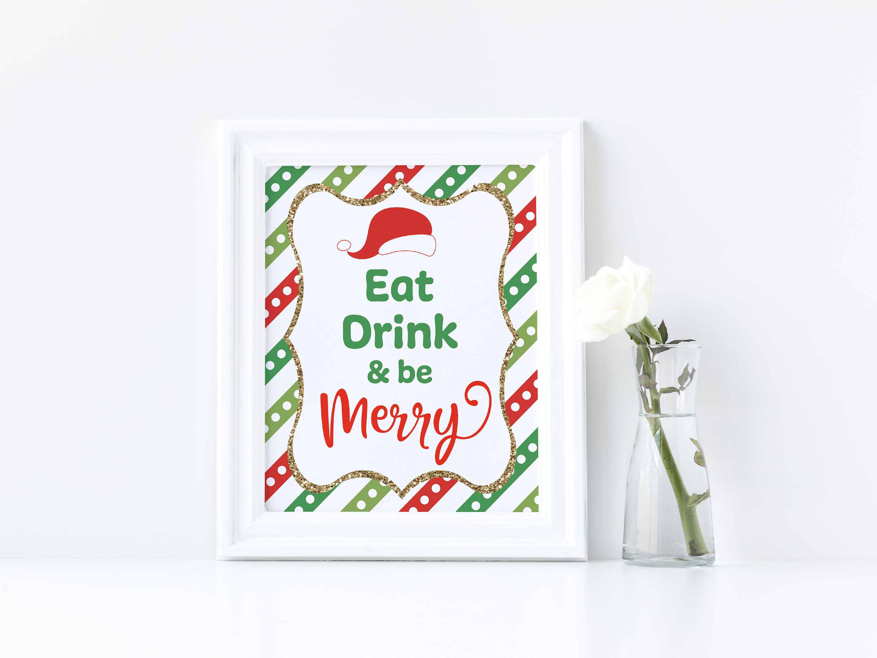 Eat Drink and Be Merry Printable Sign for your Christmas Etsy.de