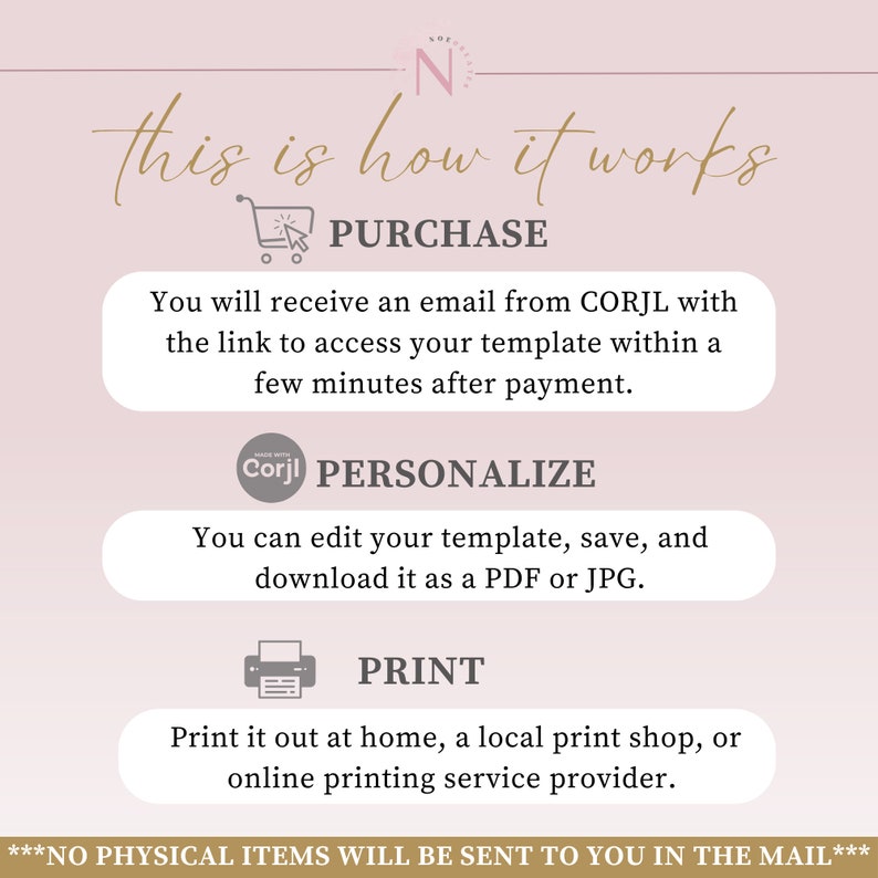 a pink and gold flyer for a print shop