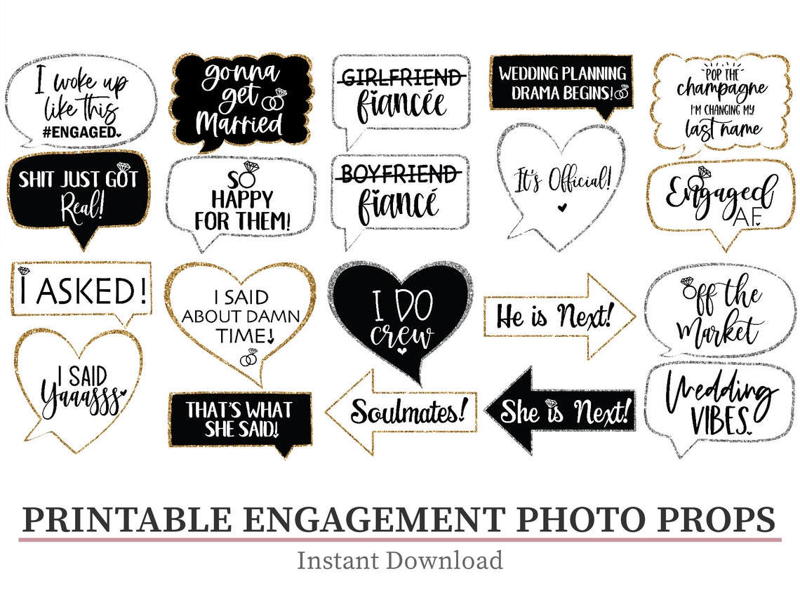 Engagement Party Photo Booth Props Engagement Party - Etsy