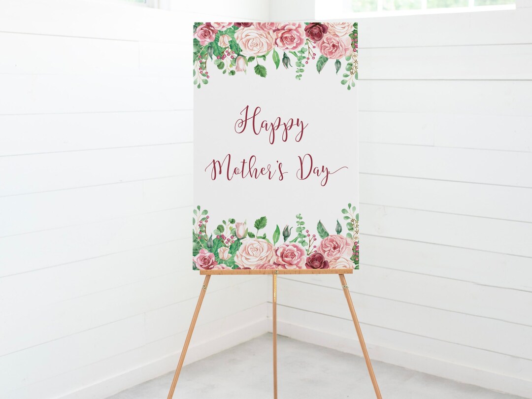 Happy Mother's Day Sign, Printable Mother's Day Poster, Mother's Day
