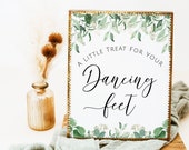 Greenery Wedding Flip Flop Sign: Dancing Feet Treat (PDF & JPEG)