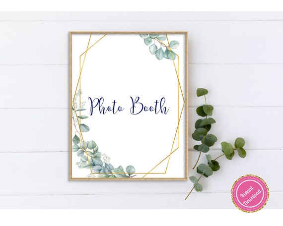 Photo Booth Wedding Reception Sign Greenery Wedding Photo Etsy