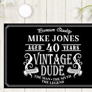 Placemats de mesa Vintage Dude, Decoraciones de fiesta Vintage Dude imprimibles, Placemats de fiesta editables, Ideas de fiesta para hombres, VD1