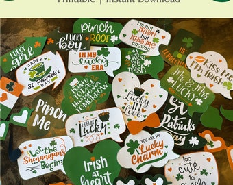 Funny St. Patrick's Day Photo Props, Printable Photo Booth Props, St. Patrick's Day Party Decor, St. Patrick's Printables, SP1