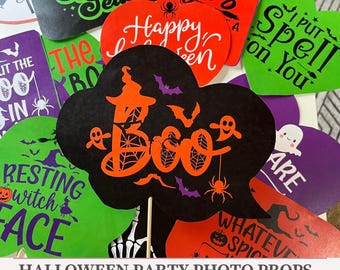 Funny Halloween Photo Booth Props: Printable Party Decor (PDF & JPG)