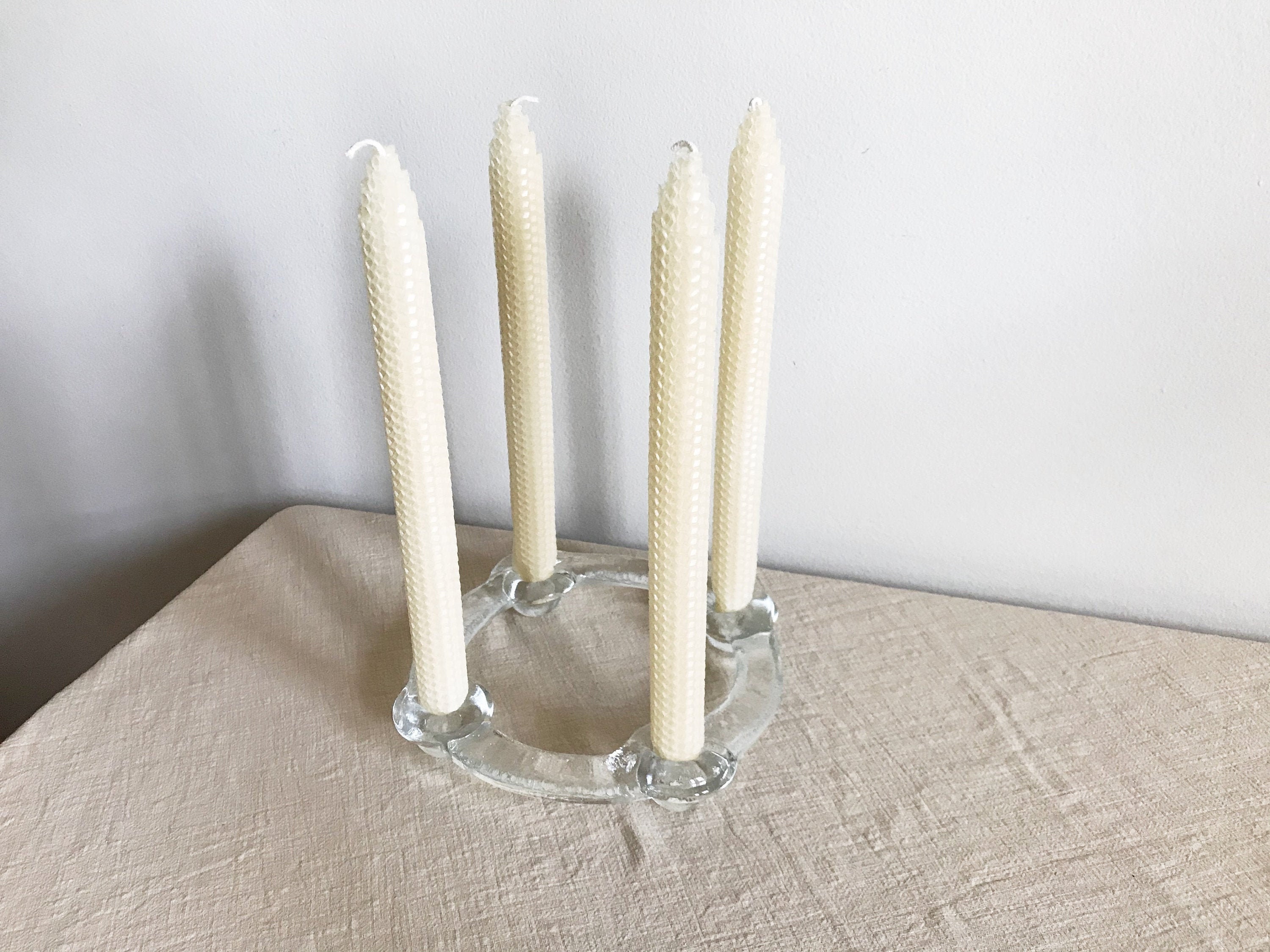 Glass Candle Ring . Swedish Candle Holder . Handblown Candle Etsy