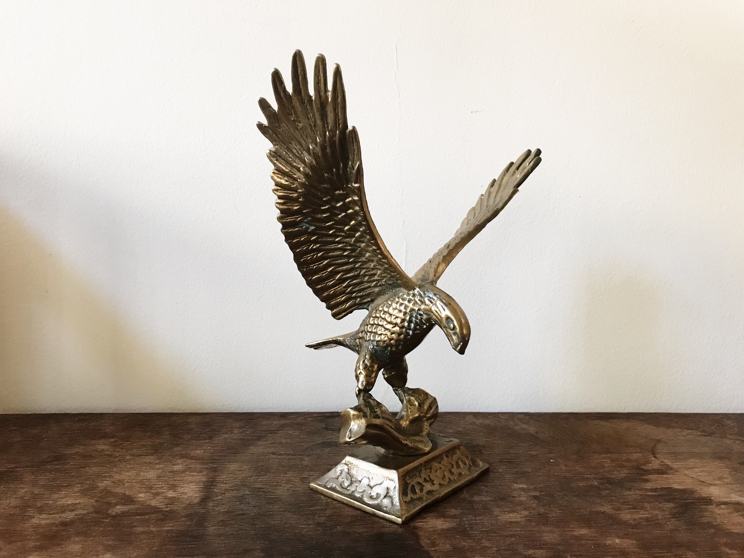 Large Brass Eagle . Vintage Brass Eagle . Flying Brass Eagle Etsy