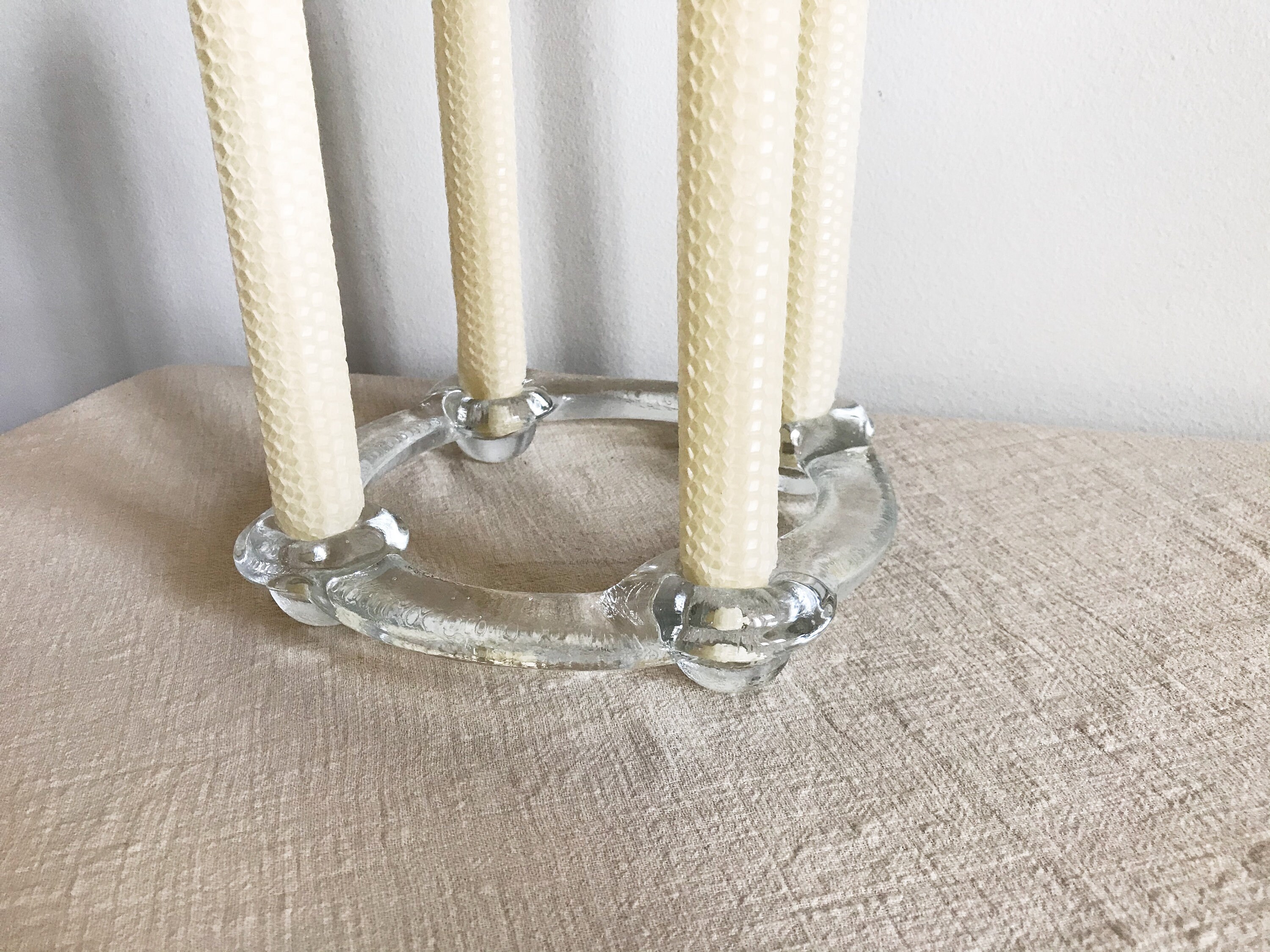 Glass Candle Ring . Swedish Candle Holder . Handblown Candle Etsy