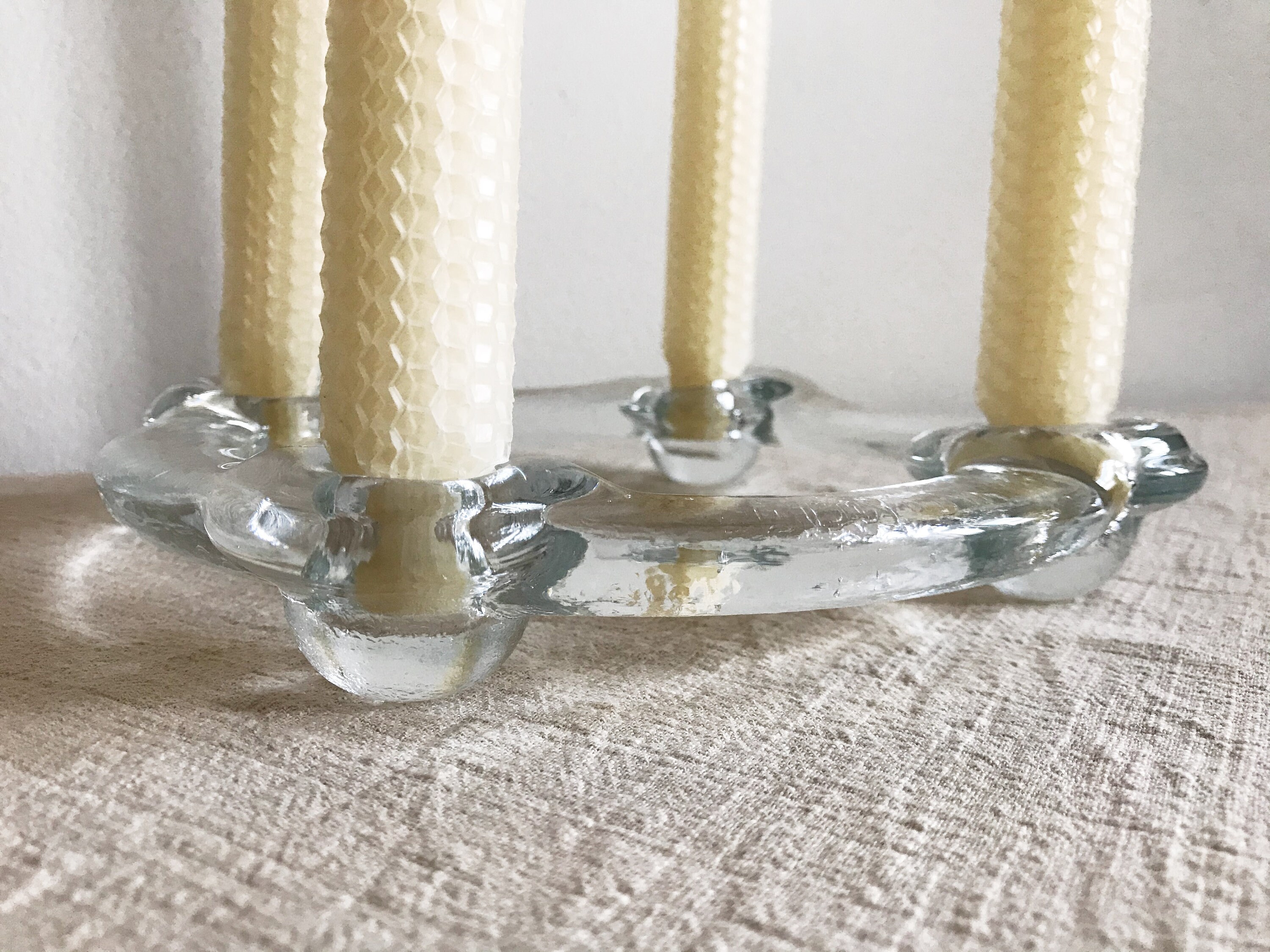 Glass Candle Ring . Swedish Candle Holder . Handblown Candle Etsy