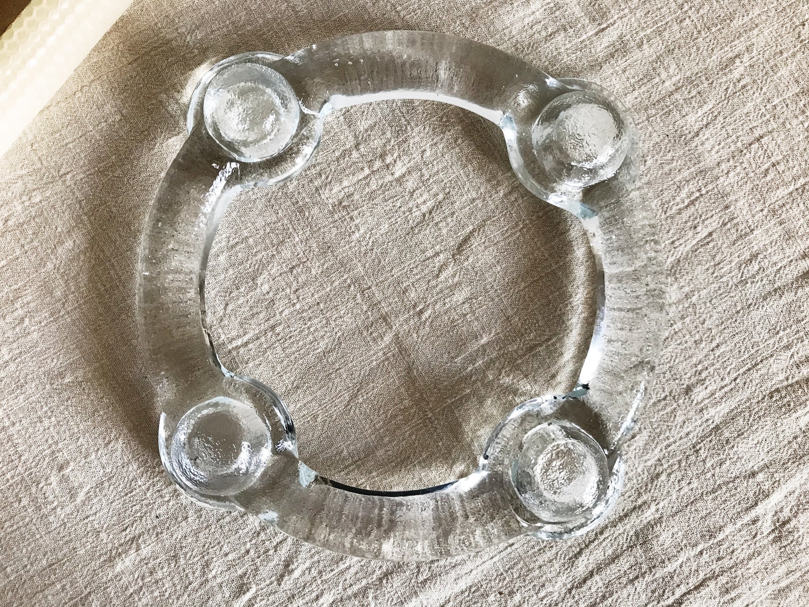 Glass Candle Ring . Swedish Candle Holder . Handblown Candle Etsy