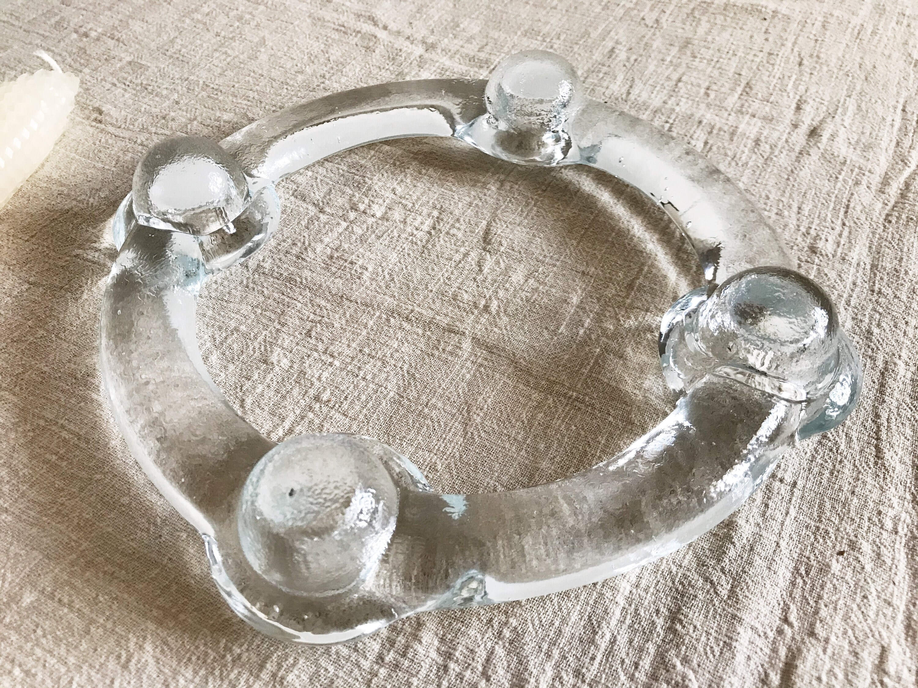 Glass Candle Ring . Swedish Candle Holder . Handblown Candle Etsy