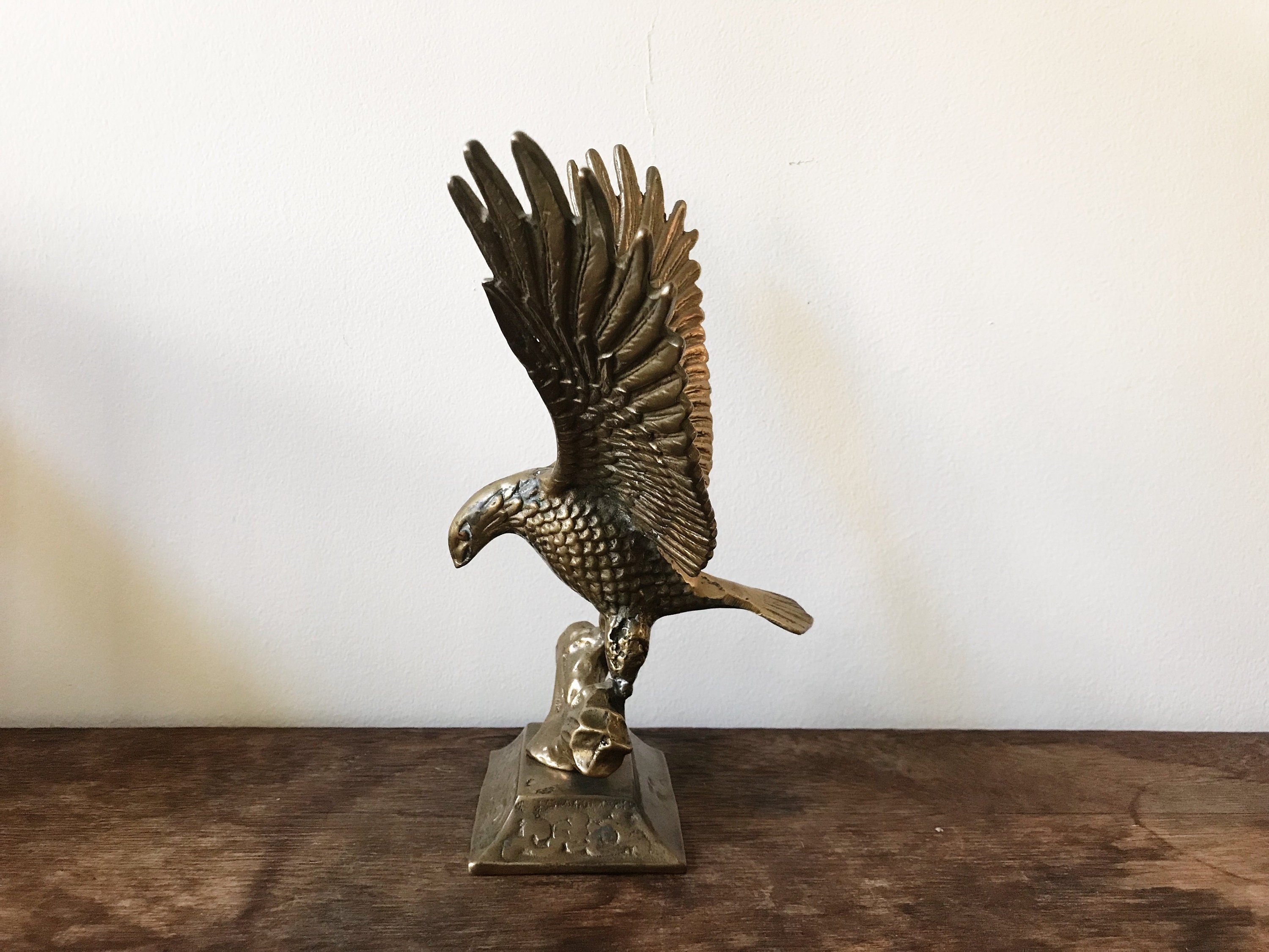 Large Brass Eagle . Vintage Brass Eagle . Flying Brass Eagle Etsy