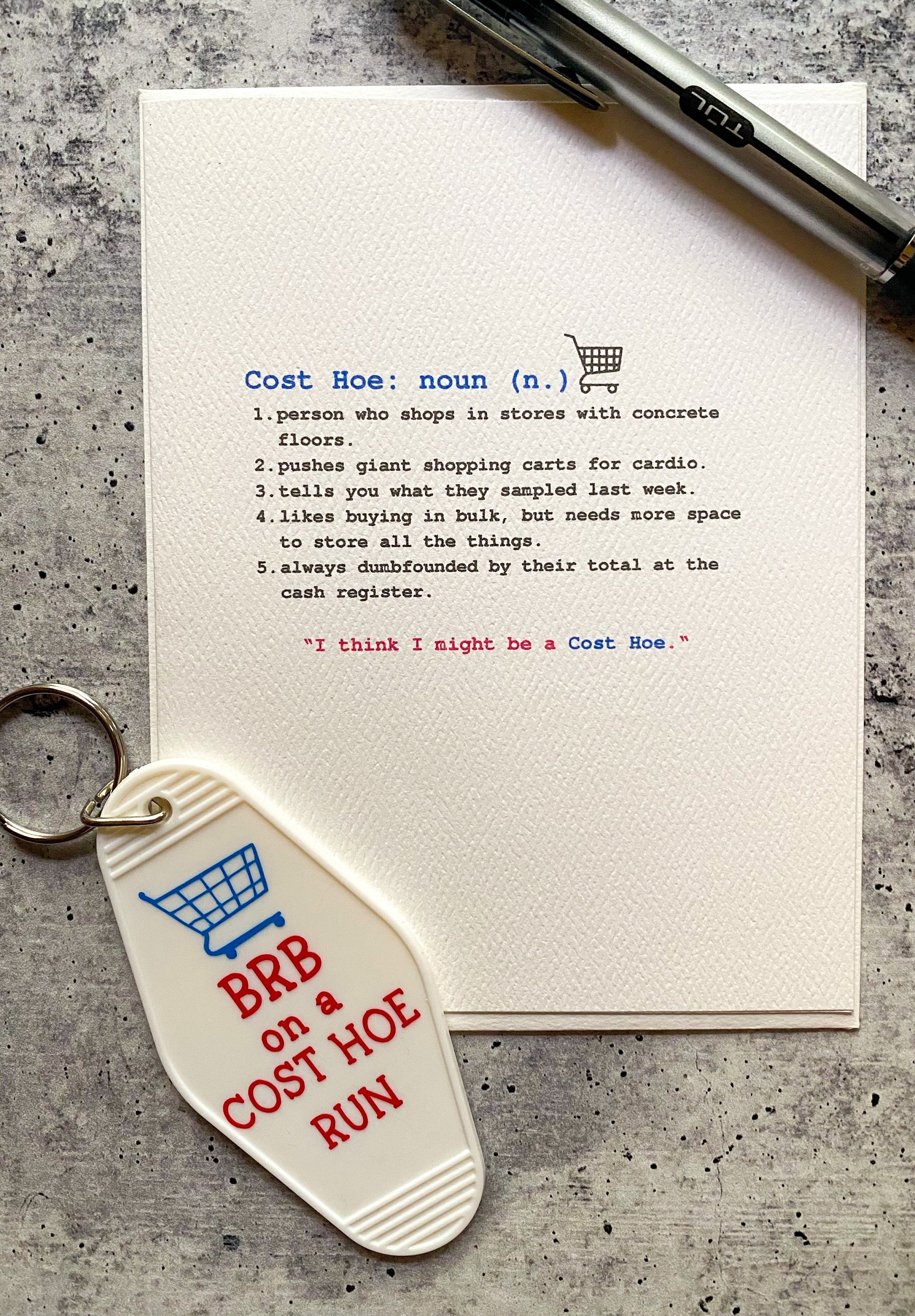 Cost Hoe Keychain and Card Gift Set, Costco Lover, Costco Party, Costco