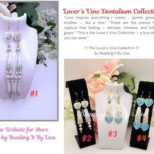 Dentalium Shell Dangle Earrings – Hand-Beaded Lover’s  Vine Collection