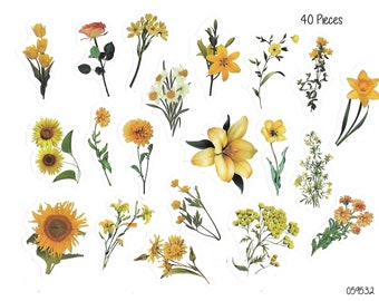 A Bit of Sunshine   40 pc set Transparent Stickers