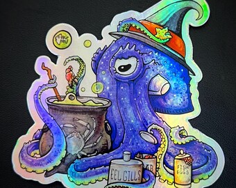 Wicked Willow Holographic Octopus Sticker