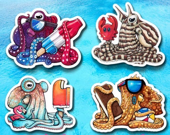 Sweet Treat Octopus Sticker Pack (4)