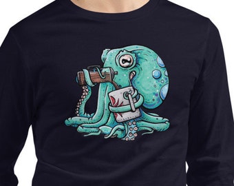 French Press Freddie Unisex Long Sleeve Common Octopus Tee