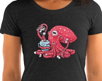 Cocoa Callisto Ladies' short sleeve Atlantic White Spotted Octopus t-shirt