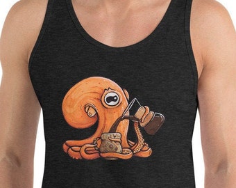 Pour Over Penny Unisex Sand Octopus Tank Top