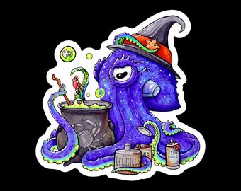 Wicked Willow Octopus Sticker, Halloween sticker