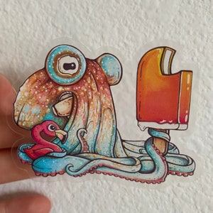 Dreamy Dani, the Caribbean Reef Octopus Transparent Sticker